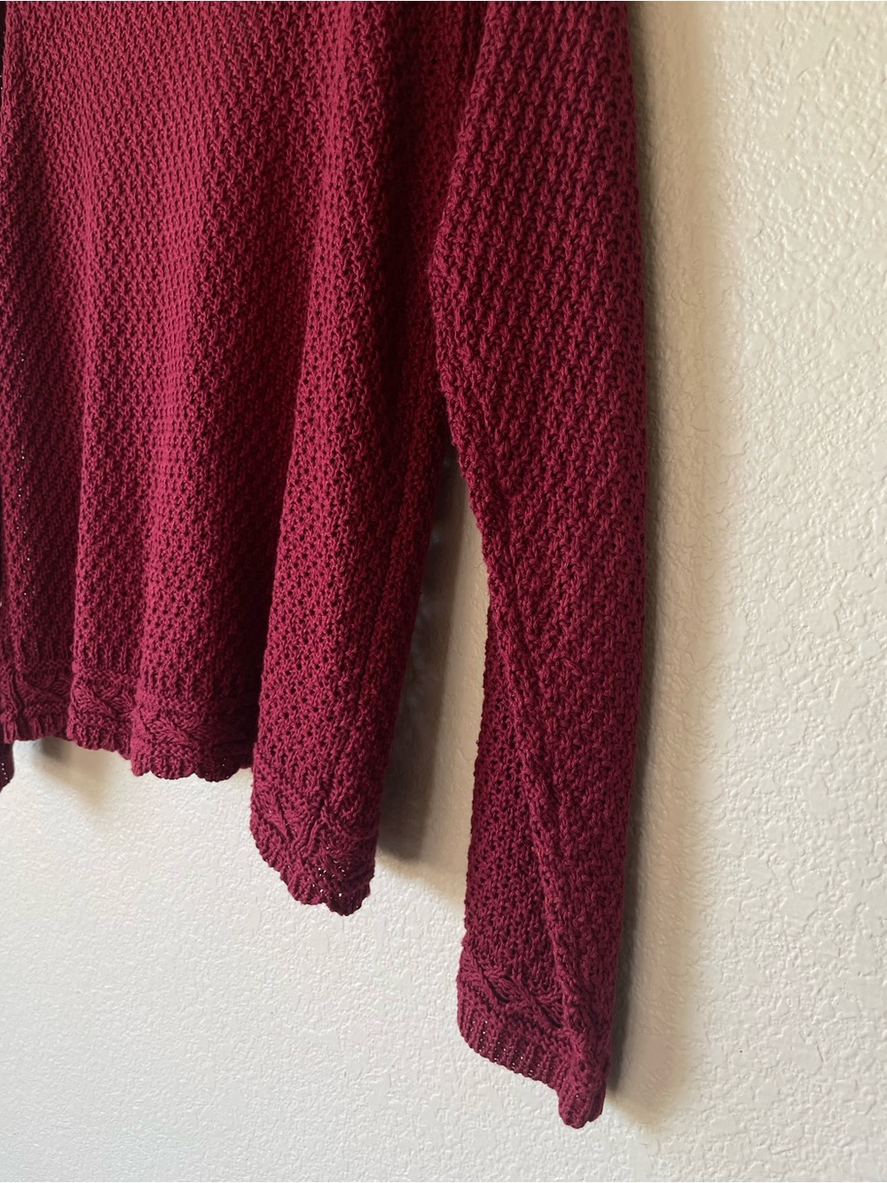 Vintage L.L.Bean Red Linen Blens Lace Crochet Button Front Cardigan Sweater S - Picture 6 of 6